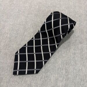 Donald‎ J Trump Signature Collection Silk Tie Black White Grey Grid Pattern Mens
